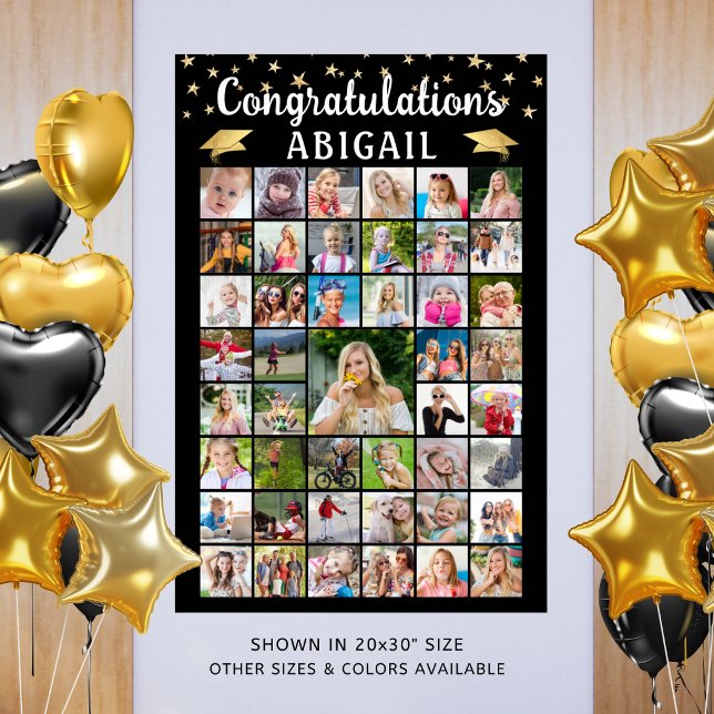 Poster Graduation moderne 45 Photo Collage Couleur person (Créateur téléchargé)