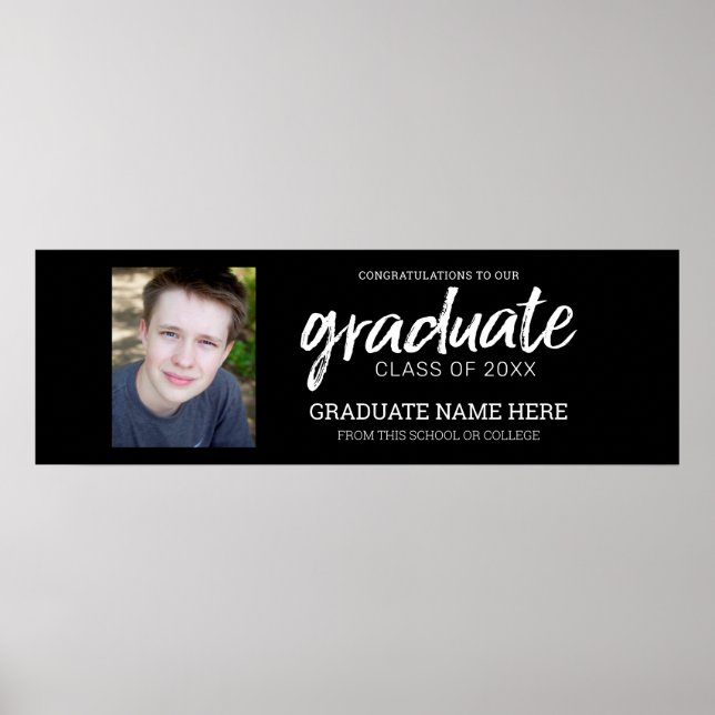 Poster Graduation Photo - Class of Grad Black (Devant)