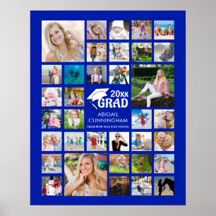 Poster Graduation Photo Collage GRAD Commémoratif