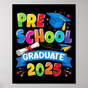 Poster Graduation préscolaire 2025 Pré-k Graduate Kids Bo