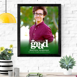 Poster Graduation verte Photo Audacieuse Typographie Mini