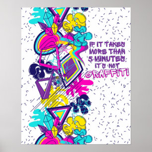 Poster Graffiti abstract colourful pattern with quote