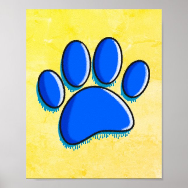 Poster Graffiti Art Chien Empreinte de patte (Devant)