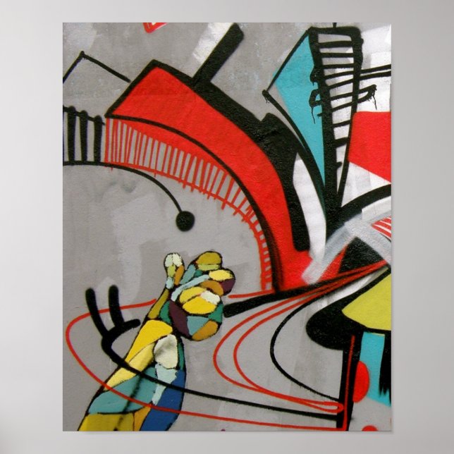 Poster Graffiti - ATTENDEZ ! (Devant)