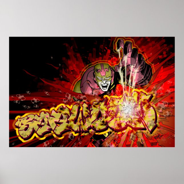 Poster Graffiti, bande dessinée, superhéros (Devant)