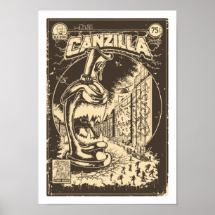 Poster Graffiti - CANZILLA - Retro SciFi Monster Comic