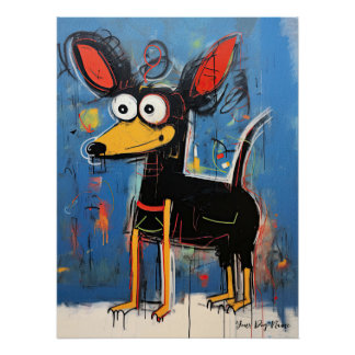 Poster Graffiti Chien Dachshund 02 - Leonardo Abbacchio