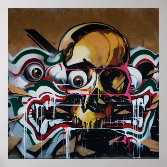 Poster Graffiti crâne de Bangkok (Devant)