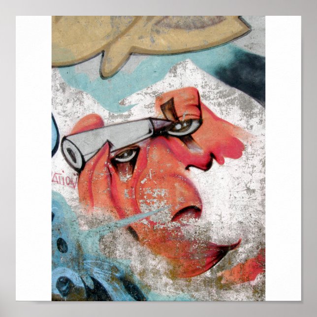 Poster Graffiti Crayon Face (Devant)
