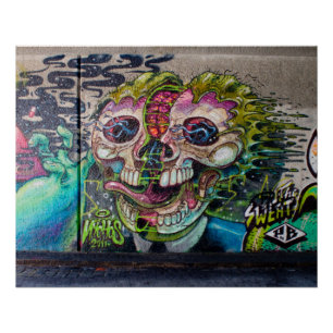 Poster Graffiti Crazy Type Horror Skull