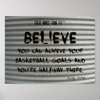Poster Graffiti de basket-ball sur du fer ondulé 015