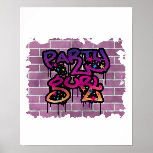Poster graffiti de fête (fille)
