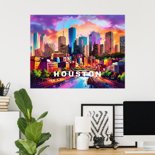 Poster Graffiti de Houston Skyline