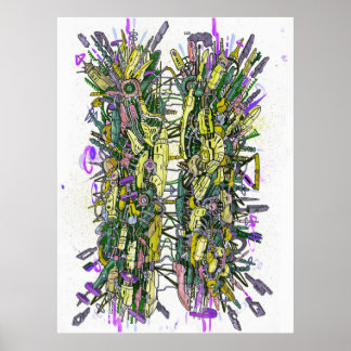 Poster Graffiti de pirates informatiques