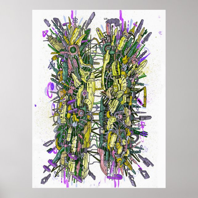 Poster Graffiti de pirates informatiques (Devant)