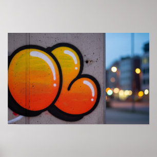Poster Graffiti de style bulle urbaine
