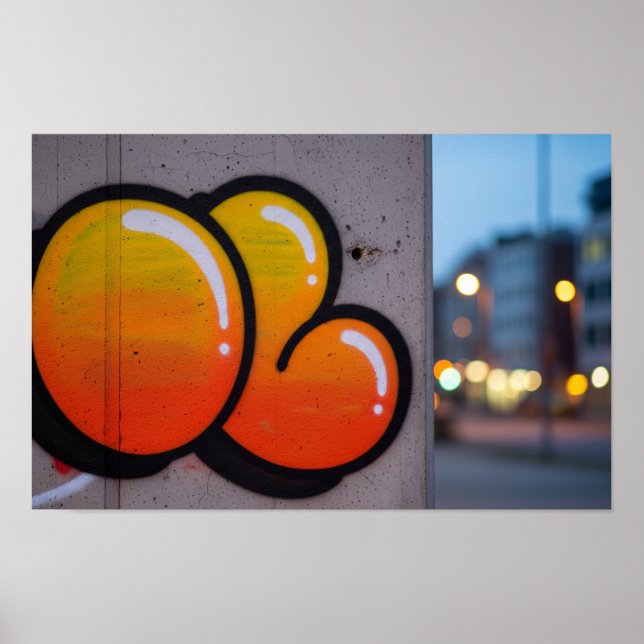 Poster Graffiti de style bulle urbaine (Devant)