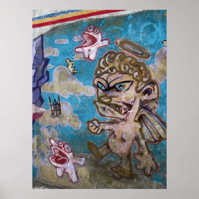 Poster Graffiti - Diable ou Ange ? (Devant)