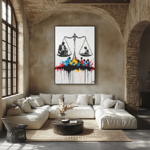 Poster Graffiti Échelles de l'inégalité – Art de protesta