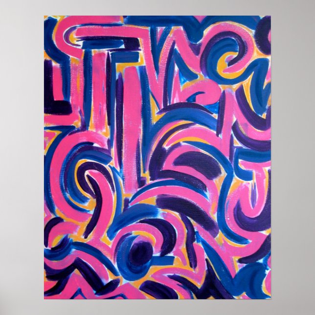 Poster Graffiti grec ancien peint à la main Art Abstrait (Devant)