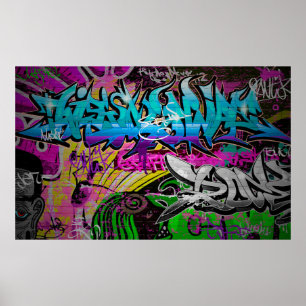 Poster Graffiti mur d'art urbain, art, mur, grafiti, g