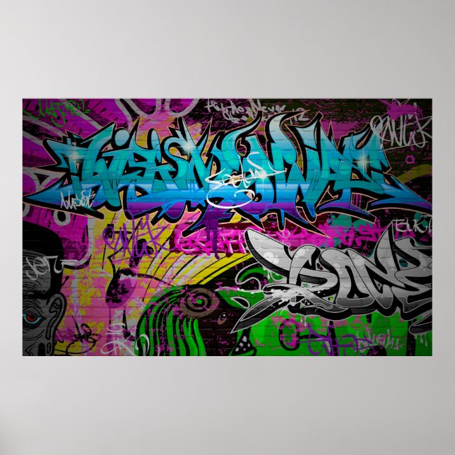 Poster Graffiti mur d'art urbain, art, mur, grafiti, g (Devant)