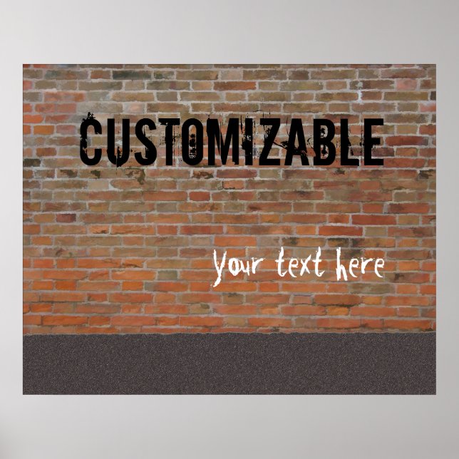 Poster Graffiti Mur en brique personnalisable (Devant)