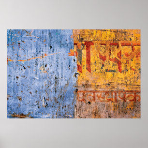 Poster Graffiti peint au mur devanagari