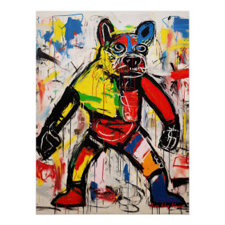 Poster Graffiti pour chien de boxe 01 - Leonardo Abbacchi