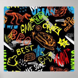 Poster Graffiti pour garçons : Coolness dessinée à la mai