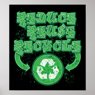 Poster Graffiti Réduire Réutiliser Recycler