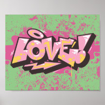 Graffiti rose Abstrait LOVE