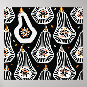 Poster Graines Citrouilles stylisées : Conception transpa
