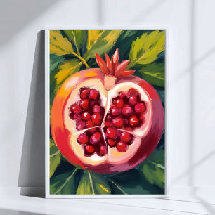 Poster Graines de Grenade   Peinture de Fruit