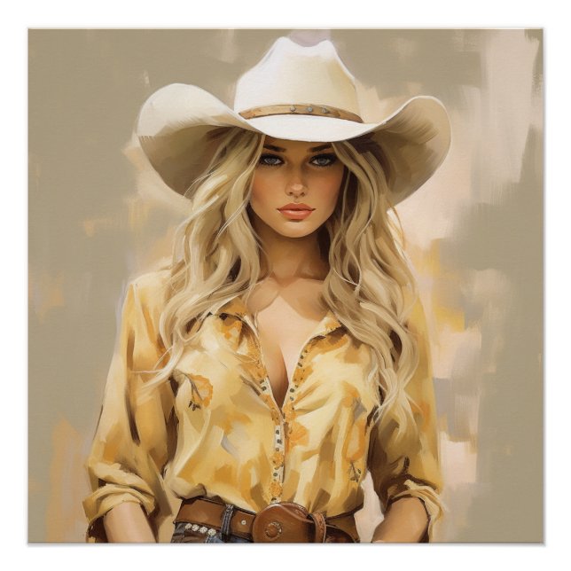 Poster Grains d'or : Cowgirl Wall Art (Devant)