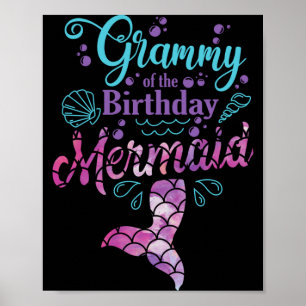 Poster Grammy de l'homme de la sirène d'anniversaire corr
