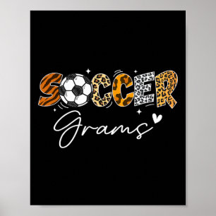 Poster Grams de foot drôle de léopard amateur de foot 