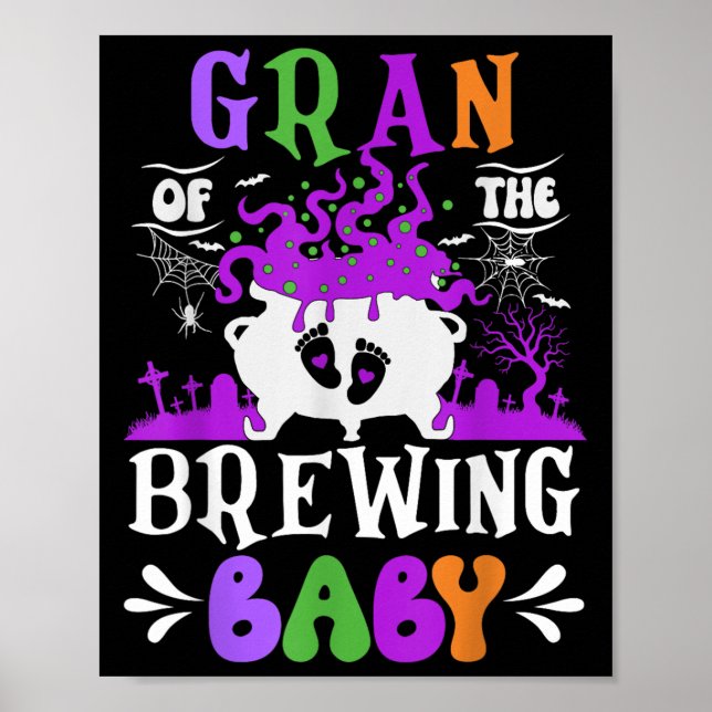 Poster Gran Of The Brewing Baby Grandma To Be Halloween  (Devant)
