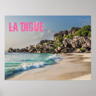 Poster Grand Anse Seychelles La Digue Beach cadeau