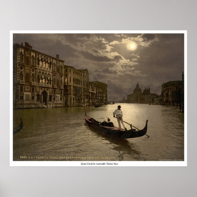 Poster Grand Canal au clair de lune, Venise, Italie (Devant)