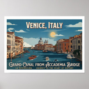 Poster Grand Canal depuis le pont de l'Accademia, Venise