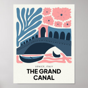 Poster Grand Canal Venise Italie Voyage abstrait floral