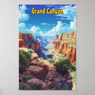 Poster Grand Canyon Arizona États-Unis Vintage voyage