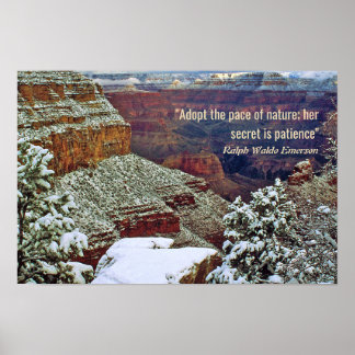 Poster Grand Canyon en hiver avec la citation d'Emerson