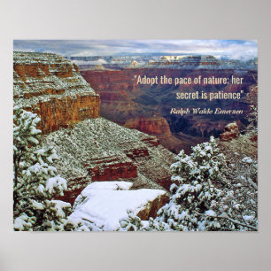 Poster Grand Canyon en hiver avec la citation Emerson