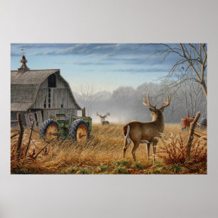 Poster Grand Cerf Buck Défi à la Ferme