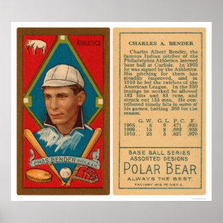 Poster Grand chef Bender Athletics Baseball 1911