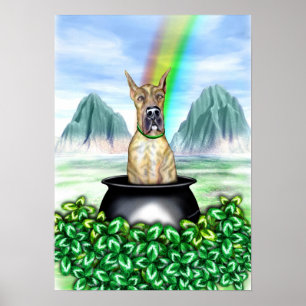Poster Grand Dane Brindle Pot O Or