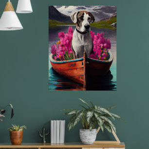 Poster Grand Danois sur une pagaie : Une aventure pittore