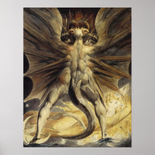 Poster Grand dragon rouge par William Blake
